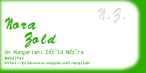 nora zold business card